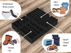 Simple Houseware 4-Pack Drawer Organizer Set - Closet Dividers for Underwear, Socks, Bras, Scarves, Ties - Foldable Non-Woven Storage Boxes, Black