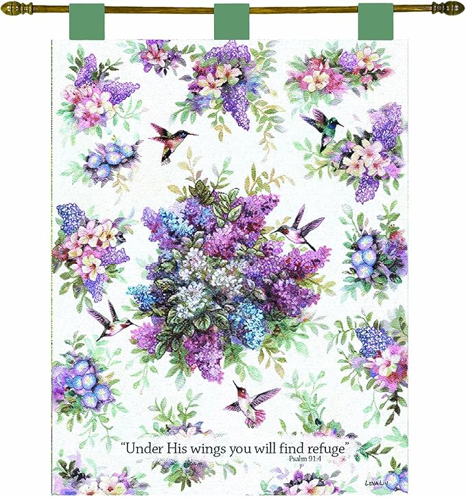 Manual Inspirational Collection 26 X 36-Inch Wall Hanging and Finial Rod, Whisper Wings with Verse by Lena Liu,