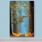 Renditions Gallery Nature Canvas Wall Art Home Paintings & Prints Misty Orange Blue Avenue Glam Modern Wall Hanging Artwork Decorations for Bedroom Dining Office Kitchen - 12"x18" LT06