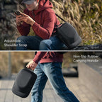 Hard Hat Travel Case – Storage for Baseball Caps with Carrying Handle and Adjustable Shoulder Strap, Hat Organizer Protects up to 6 Hats, for Travel and Home Storage (Inner Red)