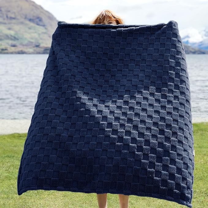 Bedsure GentleSoft Twin Blanket for Bed Navy - Super Soft Cozy Blankets for Women Men Girls, Cute Fuzzy Fleece Throws for Bedroom Couch, 60x80 Inches