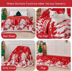 MYSKY HOME Christmas Couch Cover, Sofa Cover for 2 Cushion Couch, Non-Slip Soft Sofa Slipcover Protector, Sofa Covers Washable, Couch Covers for Sectional Sofa, Sofa Towel for Pet Cat Dog, 71" x 102"