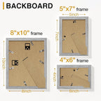 Vittanly 15 Pack Picture Frames Collage Wall Decor for Mounting or Tabletop Display, Gallery Frame Set for Family, Multi Sizes Including 3pcs 8x10, 6pcs 5x7, 6pcs 4x6, Grey