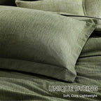 Monbix Queen Comforter Set - 7 Pieces Cationic Dyeing Olive Green Bed in a Bag Queen Bedding Sets with Comforter, Sheets, Pillowcases & Shams, Reversible Bedding Comforters Sets