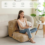 8" Washable Floor Pillow Cushion for Adults, Meditation Cushion Pillow, Large Square Floor Sitting, Removable Tufted Corduroy Cover, for Tatami Living Room or Yoga, 22x22 Inch, 2Pack, Machine Washable