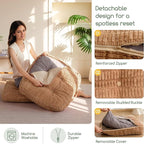 Washable Floor Pillow Cushion for Adults, Meditation Cushion Pillow, Removable Tufted Blended Corduroy Cover, Large Square Floor Sitting for Tatami Living Room or Yoga, 22x22 Inch, Machine Washable