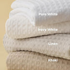 Bedsure Luxury Waffle Duvet Cover Queen Size - Textured Duvet Cover Set, Soft, Breathable Bedding Set (90"x90") with 2 Pillow Shams for All Season, Khaki, Comforter Not Included