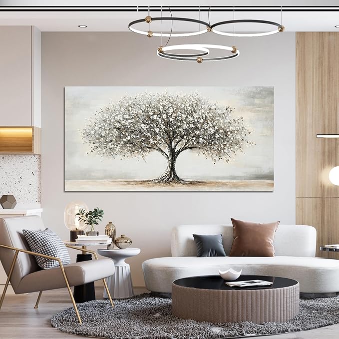 AIXMGSJS Canvas Wall Art Decor Tree of Life Art Modern Black and White Art Prints Canvas Art Wall Decor Artwork for Walls Decorations Pictures for Living Room for Home Office Wall Decor 20"X40"