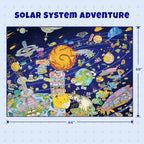 Outer Space Adventure 5x7 Kids Rug – Vibrant Galaxy Scene with Planets, Astronauts, Spaceships & Fun Details – Perfect Playroom or Bedroom Carpet for Learning & Imagination