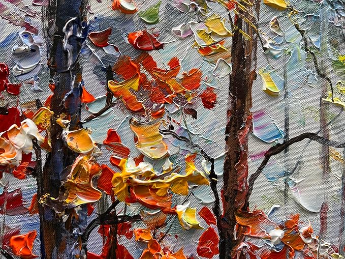 Art Forest Landscape Oil Painting Modern Abstract Art Wall Decoration 24x48 inches