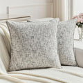 FUTEI Black Decorative Throw Pillow Covers 16x16 Inch Set of 2,Soft Chenille Tweed Textured Cushion Case,Modern Home Decor for Couch Bed Living Room