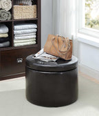 Convenience Concepts Designs4Comfort Round Shoe Ottoman, Black
