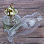 Oil Lamp Chimney Hurricane Lamp Glass Replacement Clear 3 Inch Base for Kerosene Lamp Shade(Wave Style 2P)