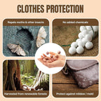 50 Cedar Balls for Clothes - Fresh Smell for Closets and Drawers - Protection for Garments - Cedarwood Closet Freshener & Protects from Moths - Wood Block for Drawer & Storage