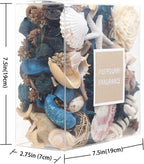 Qingbei Rina Seashell Potpourri Dried Flowers, Ocean Breeze Scented Potpourri Bowl Filler,Vase Filler,Home Fragrance, Beach Coastal Sea Shell Bathroom Decor,14 oz(Blue)