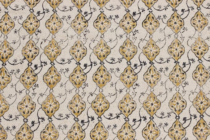 Area Rug 8x11 Kilim Rug Yellow & Beige Cotton Dhurrie Oriental Thick 0.19 inches Stone Easy Washable Rug Hand Wash Cotton Carpet Flatweave Rug Indoor Outdoor Rugs for Living Room, Bedroom