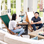 BYER OF MAINE Pangean Glider Chair – Folding Wood & Canvas Chair – Portable Outdoor Chair for Porch, Patio, or Beach in Forest Green