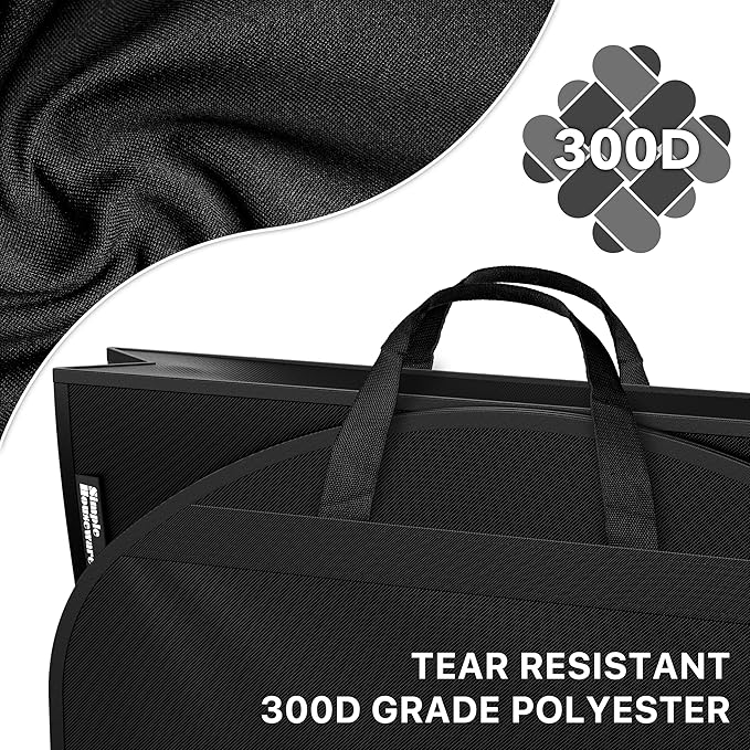 Simple Houseware 60'' Travel Garment Bag for Suits, Dresses, Coats, Tuxedos, Heavy Duty 300D Polyester