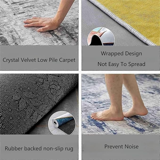 ABC Alphabet & Numbers Learning Rug 6x9ft - Non-Slip Washable Play Mat for Toddlers 1-3, Baby Nursery & Preschool Classroom Carpet, Soft Educational Area Rug