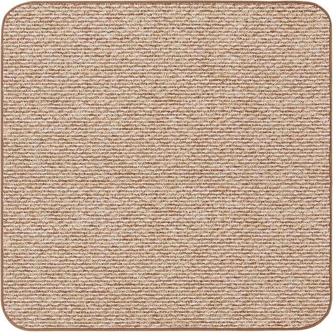 House, Home and More Skid-Resistant Carpet Indoor Area Rug Floor Mat - Praline Brown - 3 Ft X 3 Ft - Non Slip Rubber Backing, Stain Resistant, Dog Friendly, Living Room Bedroom Kitchen Entryway