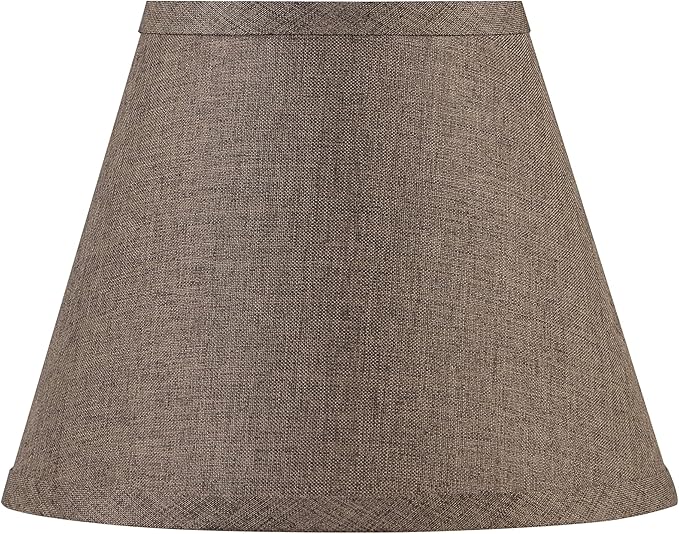 Aspen Creative 56029, Empire Uno Lamp Shade in Wenge Brown Burlap Textured Fabric, 5" Top x 9" Bottom x 7" Slant Height, Slip UNO 33mm