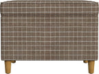 Spatial Order Home Decor | Dinah Collection Modern Storage Ottoman | Ottoman with Storage for Living Room & Bedroom(Brown Windowpane Fabric)