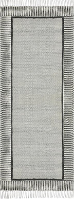 Kilim Runner 4x20 Cotton Runner Rug Gray & Beige Flatweave Runner 0.19 inches Stone Easy Washable Hand Wash Cotton Carpet Indoor Outdoor Runner Rugs for Hallway, Staircases, Corridor Runner