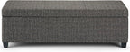 SIMPLIHOME Avalon Storage Ottoman Bench - 48 inch Wide Upholstered Tweed Look Fabric Rectangular Lift-Top Ottoman in Dark Grey, Contemporary Storage Bench for Living Room with High-Density Foam