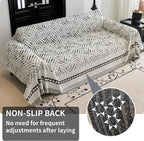 HAOMAIJIA Non Slip Couch Cover Sofa Covers for 3 Cushion Couch Washable sectional Couch Covers for Dogs pet Furniture Protector Couch Cover Blanket for Living Room (MR-Black, 71"x118")