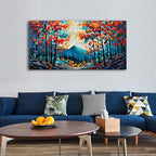 Forest Landscape Hand Painted Art Oil Painting Natural Landscape Oil Painting Large Canvas Wall Art Decoration 24×48 Inches