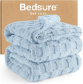 Bedsure GentleSoft Blankets Queen Size for Bed - Super Soft Cozy Blanket for Women Men Girls, Large Fuzzy Fleece Throw for Bedroom Decor, Light Blue, 90x90 Inches