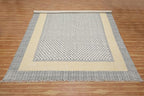 Kilim Rug 10x14 Area Rug Beige & Black Cotton Dhurrie Oriental Thick 0.19 inches Stone Easy Washable Rug Hand Wash Cotton Carpet Flatweave Rug Indoor Outdoor Rugs for Living Room, Bedroom