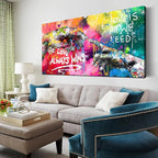 CIRABKY Large Colorful Wall-Art for Living Room - Graffiti Wall Art Canvas - Hand of God Art Prints Posters Size 29" x 59"
