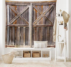 Ambesonne Rustic Tapestry, Old Wooden Barn Door of Farmhouse Oak Countryside Village Board Rural Life Photo Print, Wide Wall Hanging for Bedroom Living Room Dorm, 80" X 60", Brown