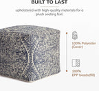 Anji Mountain 100% Handmade & Handcrafted Comfortable Home Décor Pouf Ottoman Footrest for Living Room, Bedroom, Nursery, Kidsroom, Patio Furniture - Hanalei