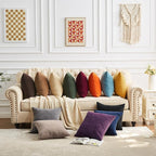 GAWAMAY Decorative Chenille Throw Pillow Covers 26x26 Inch Pack of 2, Soft Square Couch Pillow Cover for Sofa Cushion Living Room Bedroom Solid Dyed Oversized Pillowcases Coffee 66x66cm (ONLY Covers)