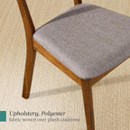 Best Choice Products Dining Chairs Set of 2, Mid-Century Modern Upholstered Wood, Armless w/Seat Cushion, Padded Backrest - Walnut/Medium Gray