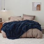 Bedsure GentleSoft Fluffy Navy Blue King Size Blanket for Bed, Thick Soft Sherpa Faux Fur Fleece Bedding Fuzzy Plush Winter Warm Heavy Large King Blanket, Cozy Blue Gifts for Men Women, 108x90