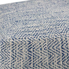 SIMPLIHOME Nate Square Pouf - 20 inch Wide Upholstered Handwoven Cotton Ottoman in Patterned Denim Melange, Boho Footstool or Extra Seating for Living Room with Artisanal Texture, Assembled