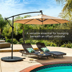Best Choice Products 4-Piece 158lb Capacity Cantilever Offset Patio Umbrella Circular Base Stand w/Carry Handles, Easy-Fill Spouts, Base Connector Hooks, UV Stability - Black
