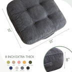 8" Washable Floor Pillow Cushion for Adults, Meditation Cushion Pillow, Large Square Floor Sitting, Removable Tufted Corduroy Cover, for Tatami Living Room or Yoga, 22x22 Inch, 2Pack, Machine Washable