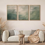 MUDECOR Framed Wall Art Print Set Soft Green Cloudscape Tranquil Abstract Nature Illustrations Modern Art Boho Decorative Colorful Chic for Living Room, Bedroom, Office - 16"x24"x3 Natural