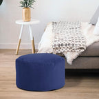 Howard Elliott Round Pouf Ottoman Foot Rest With Cover, Round Stuffed Foot Stool Filled with Polyester Fiber, Fluffy Comfortable Soft Seating for Living Room & Bedroom, 22 x 22 x 12 Inch, Bella Royal