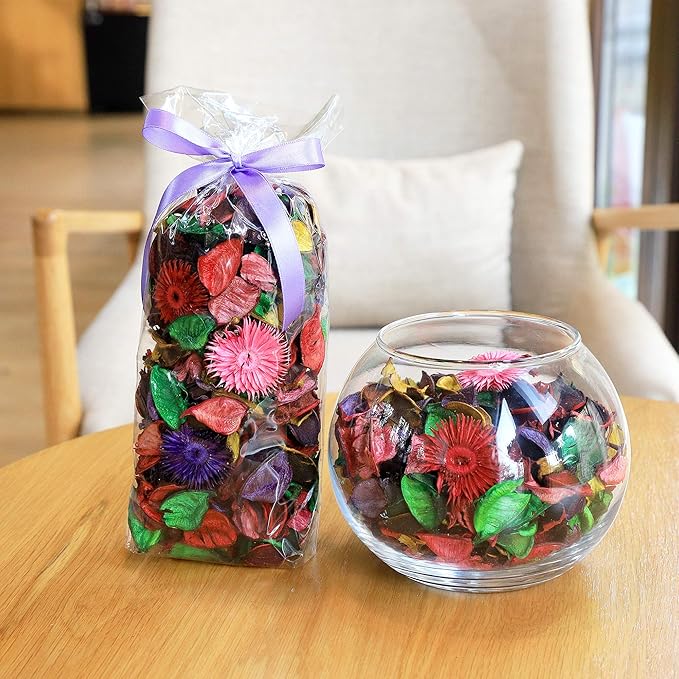 Qingbei Rina Potpourri Bags, Mixed Scented Potpourri Dried Flowers, Decorative Bowl Filler,Home Fragrance Sachet Petal, Holiday Bathroom Decor,8.4 oz(Colorful)
