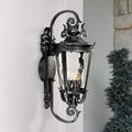 John Timberland Casa Marseille European Outdoor Wall Light Fixture Textured Black Scroll Arm 31" Clear Hammered Glass for Exterior House Porch Patio Outside Deck Garage Yard Front Door Home
