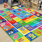ABC Kids Rug for Playroom, Educational Play Mat for Kids, Preschool Rugs with ABC, Numbers, Animals Learning Rugs Carpet for Bedroom Playroom Classroom Baby Toddler Children (Blue, 59X39.4 INCH)