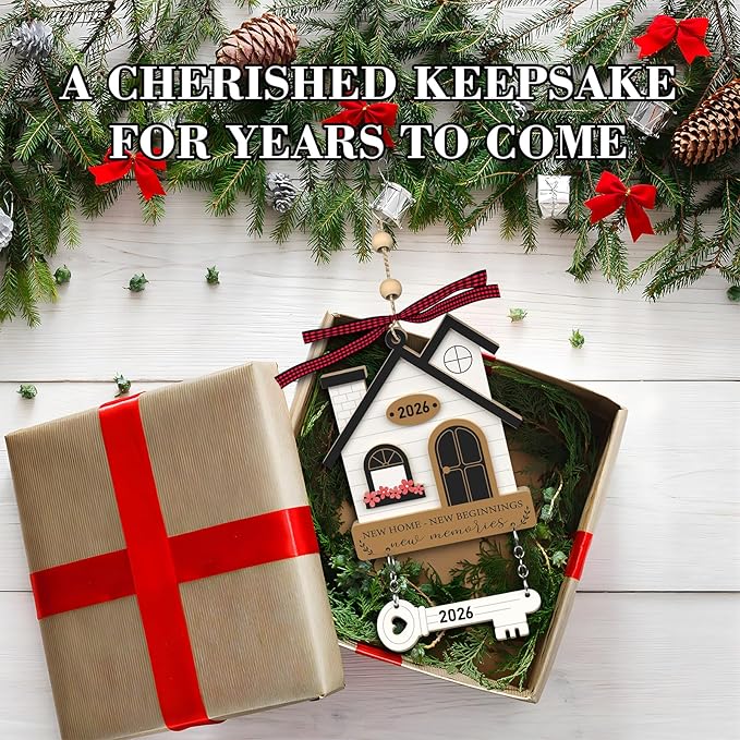 House Warming Gifts New Home - Housewarming Gifts for New House - Housewarming Gift Presents for Women, Couple - New House New Beginning -New House Owners Gift Ideas - Wooden Home Ornament 2026