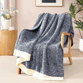 WRENSONGE Throw Blanket Cationic Dyeing Navy Blue Soft Cozy Fluffy Warm Hand Made Throw Blankets for Couch, Sofa, Chair, Bed, Camping, Picnic, Travel Lightweight Bed Blanket - 50"x60"