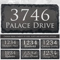 Ink Personalized Slate Stone Address Plaque - Address Signs for Houses - Customized House Sign - Outdoor House Number - Wall Decor Home Address Numbers - Garden Decor Signs (12"x6")