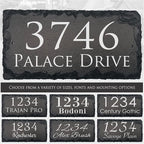 Ink Personalized Slate Stone Address Plaque - Address Signs for Houses - Customized House Sign - Outdoor House Number - Wall Decor Home Address Numbers - Garden Decor Signs (12"x6")